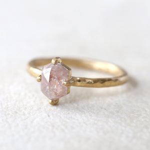 0.96ct Peach diamond ring