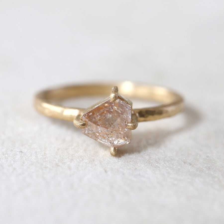 1.23ct Orange Peach diamond ring