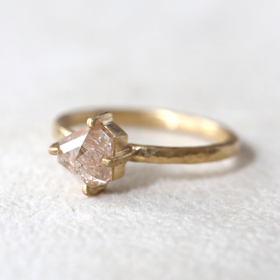 1.23ct Orange Peach diamond ring