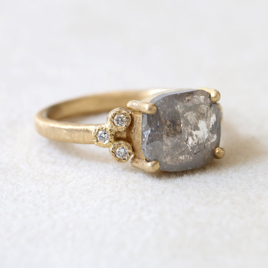 2.20ct opaque grey diamond ring
