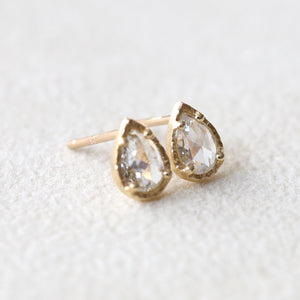 0.48ct colorless rose cut diamond studs