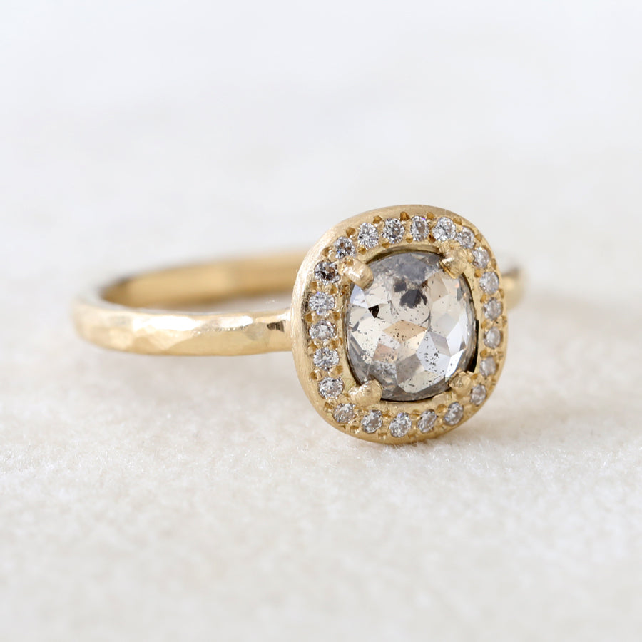 0.93ct grey diamond ring
