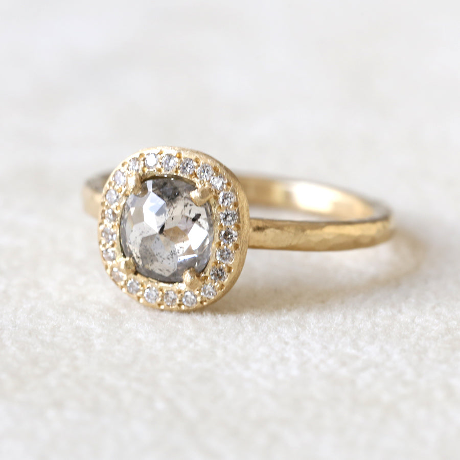 0.93ct grey diamond ring
