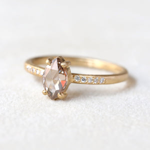 0.70ct light peach diamond ring