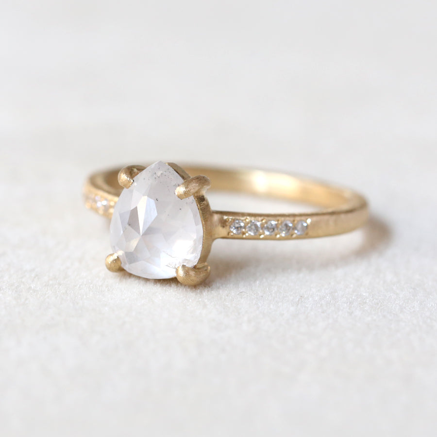 1.72ct milky grey diamond ring