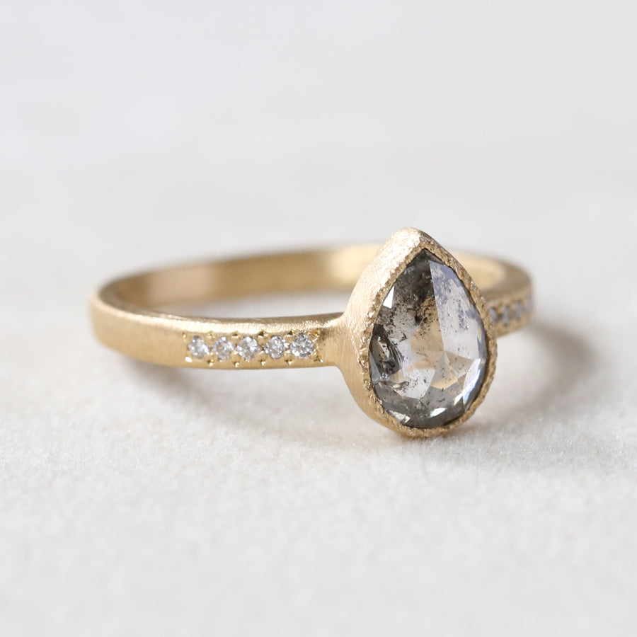 1.01ct grey diamond ring