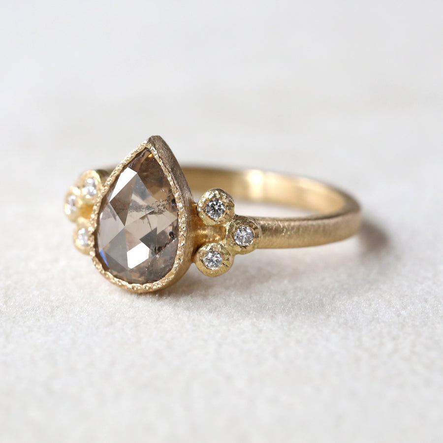 1.32ct light brown diamond ring