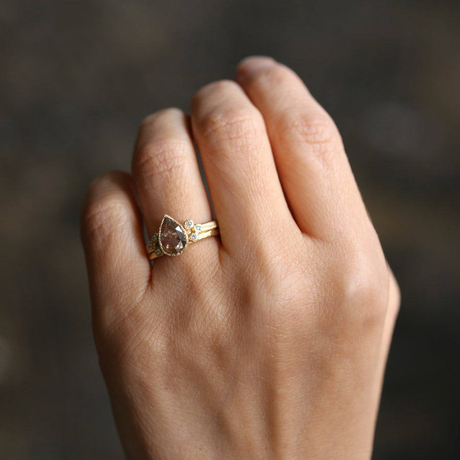 1.32ct light brown diamond ring