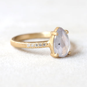 1.90ct milky grey diamond ring