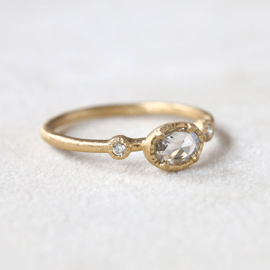 0.30ct grey diamond Muguet Ring