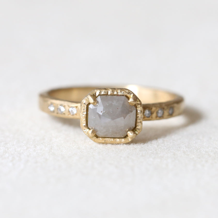 1.28ct grey diamond ring