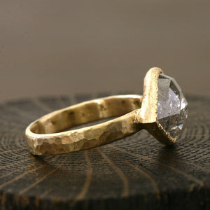 3.44ct translucent light grey diamond ring