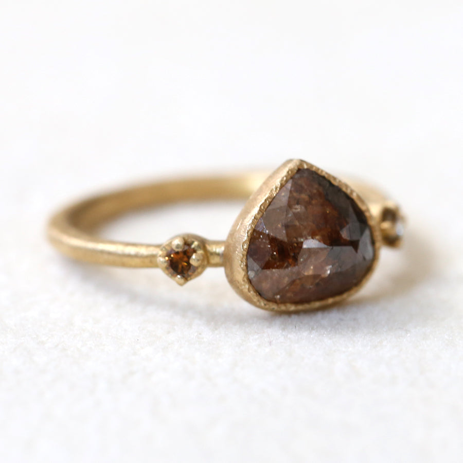 1.64ct brown diamond ring