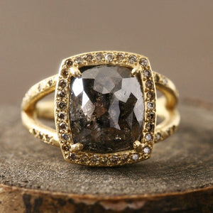 4.81ct natural black brown diamond ring