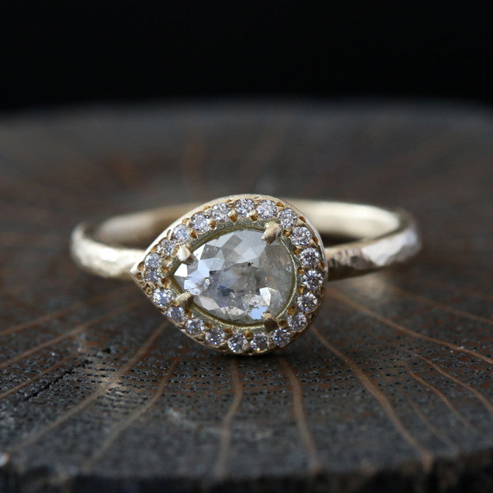 0.58ct  Icy grey diamond ring