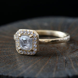 0.57ct  Icy grey diamond ring