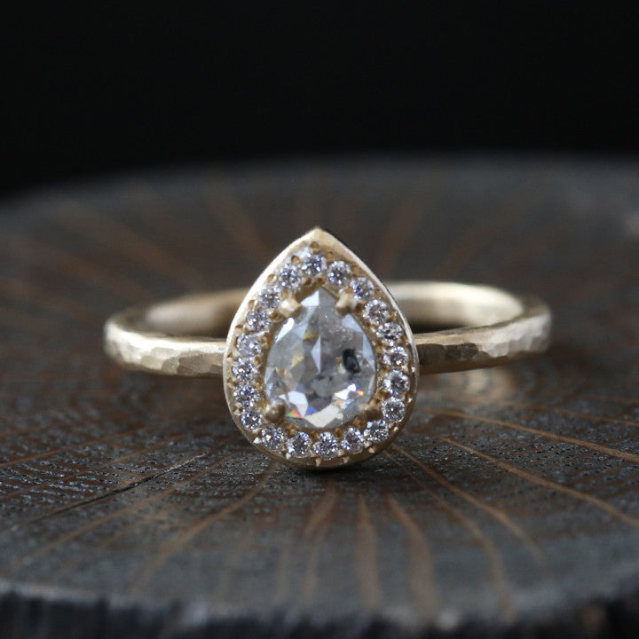 0.58ct  Icy grey diamond ring