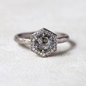 0.76ct Salt & Pepper diamond ring