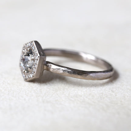 0.76ct Salt & Pepper diamond ring
