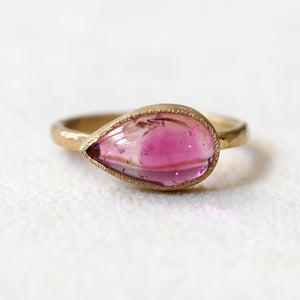 3.35ct Bi color pink tourmaline ring