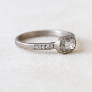 0.66 grey diamond ring