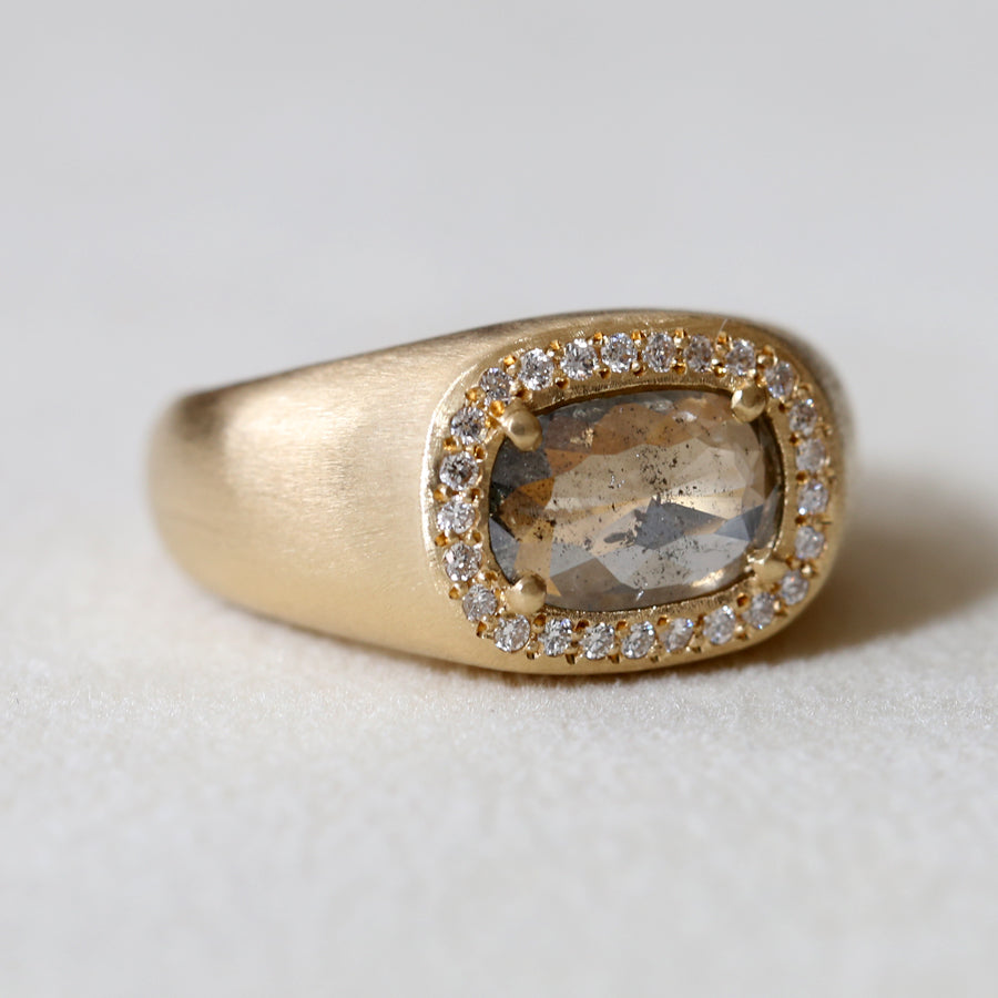 1.00ct grey-brown diamond ring
