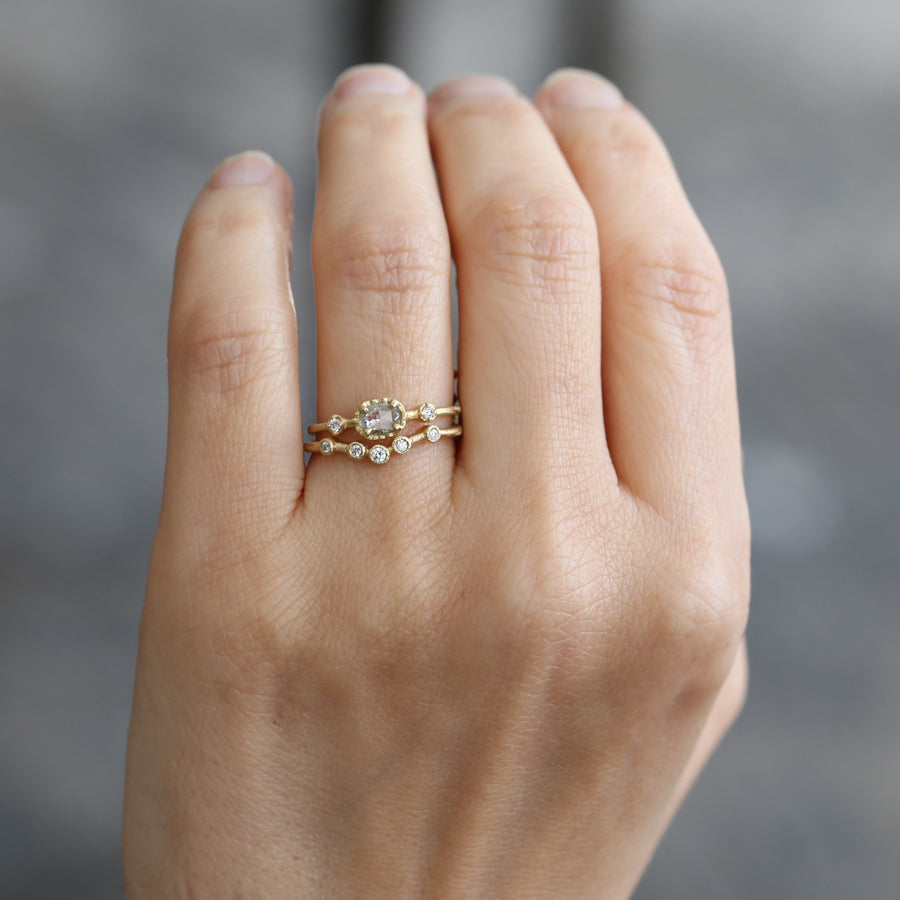 0.24ct grey diamond Muguet Ring