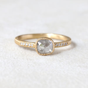0.68ct grey diamond ring