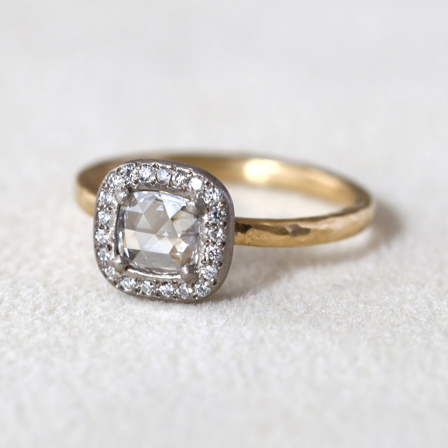0.40ct colorless diamond two-tone ring