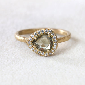 0.83ct green sapphire halo ring