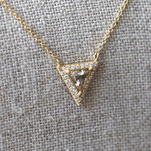 0.65ct champagne diamond halo necklace