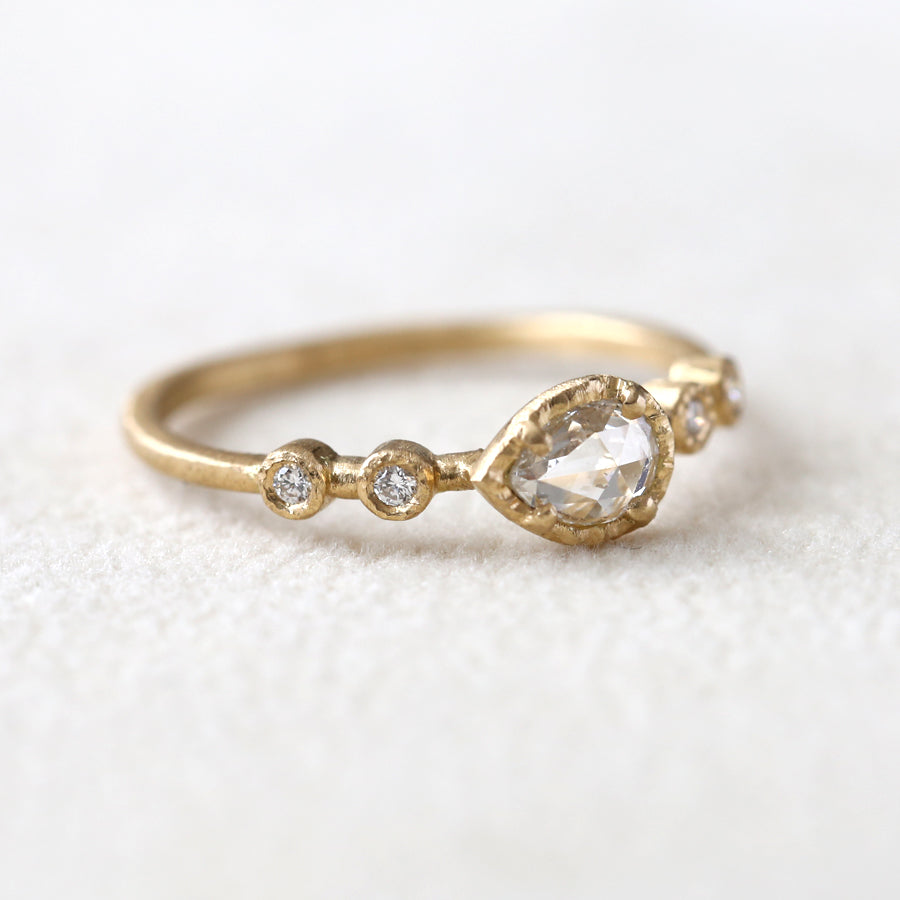 0.20ct rose cut diamond Muguet Ring