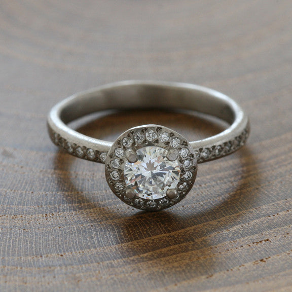 Half carat center stone ring / halo – Yasuko Azuma Jewelry