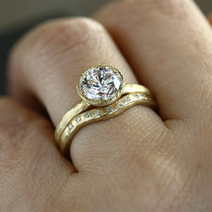 1.5carat diamond bezel ring