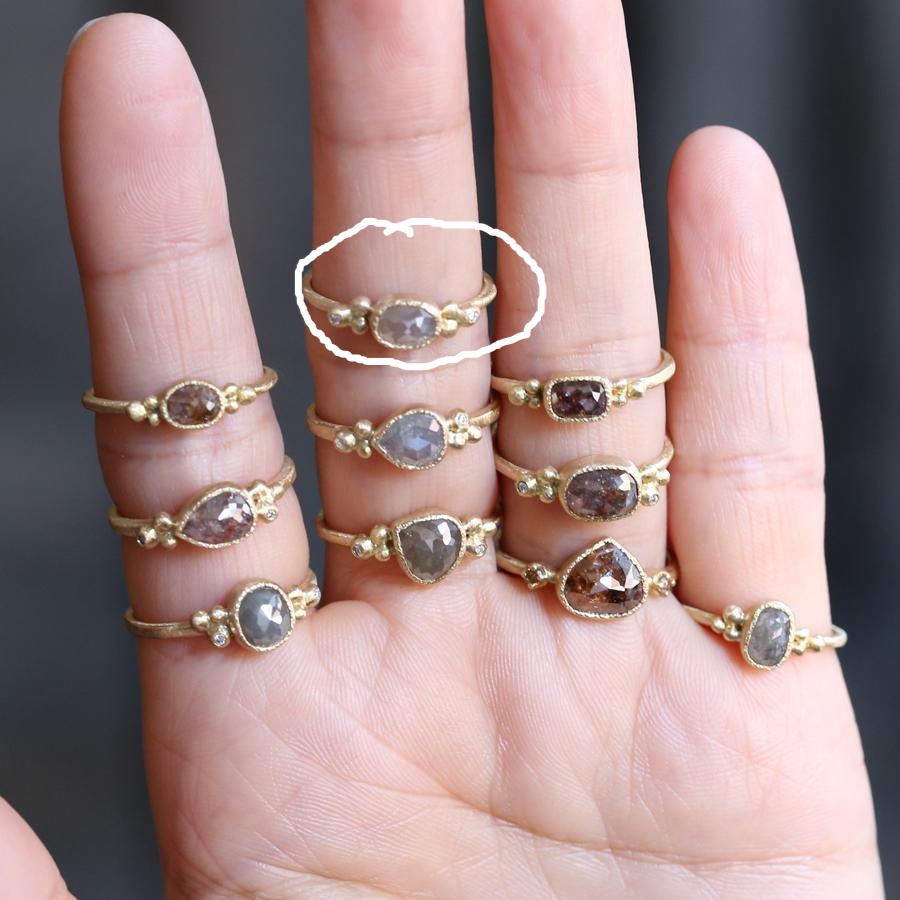 Grey diamond ring