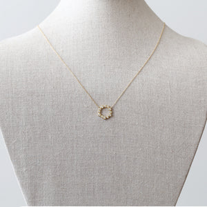 Diamond bezel circle necklace
