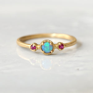 Opal Ruby trio ring