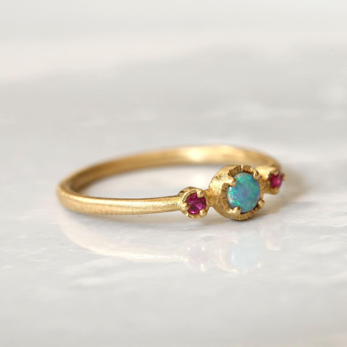 Opal Ruby trio ring – Yasuko Azuma Jewelry