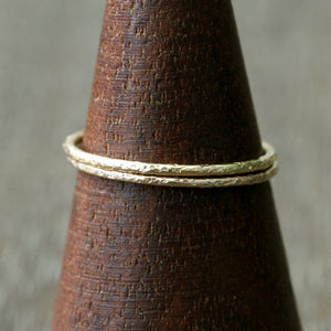 textured ring , set of 2
