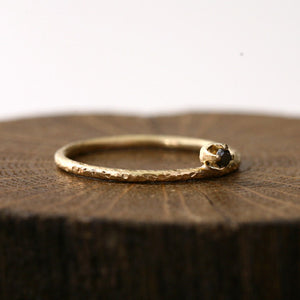 2mm black diamond textured ring