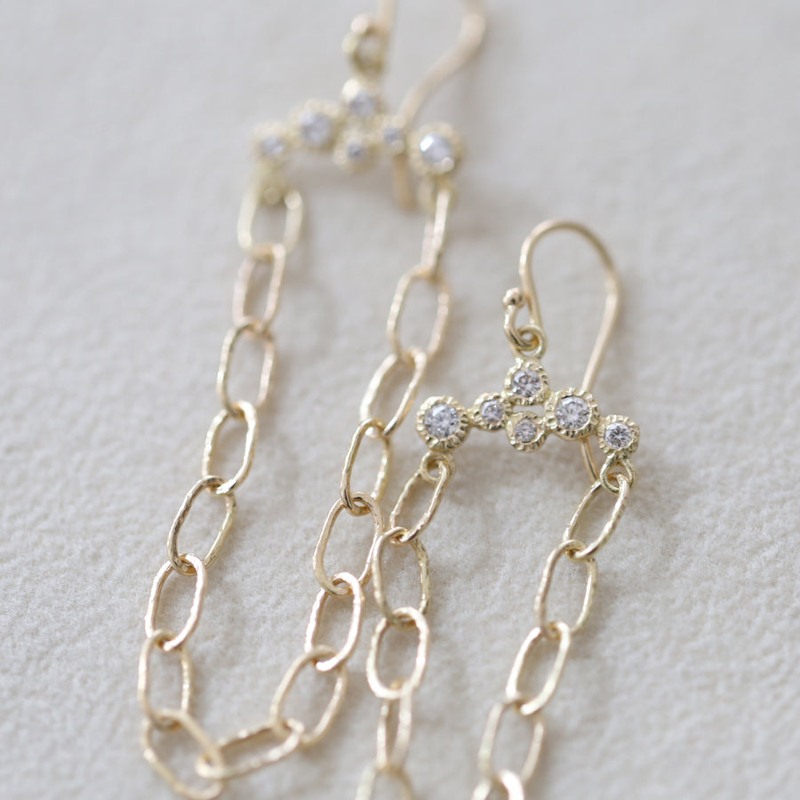 Handmade bubble chain bezel earrings