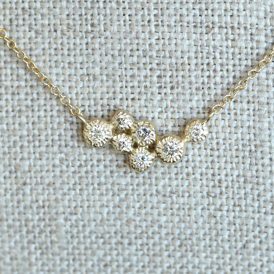7 bezel cluster diamond necklace