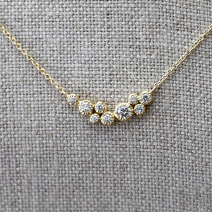 9 textured bezel cluster necklace / 02
