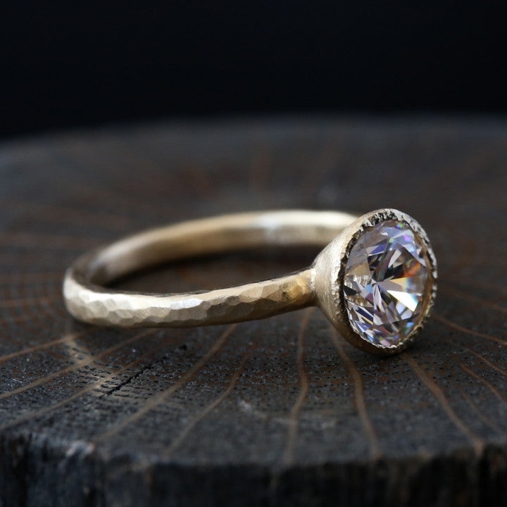 1.5carat diamond bezel ring