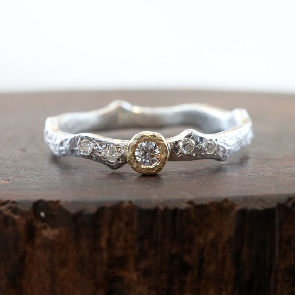 Moonlight Bezel ring , Thorn 0.09ct – Yasuko Azuma Jewelry